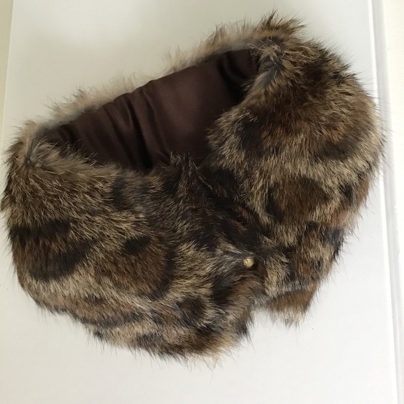 Brown leopard print fur collar in brand new condition with tags - Picture 2 of 5